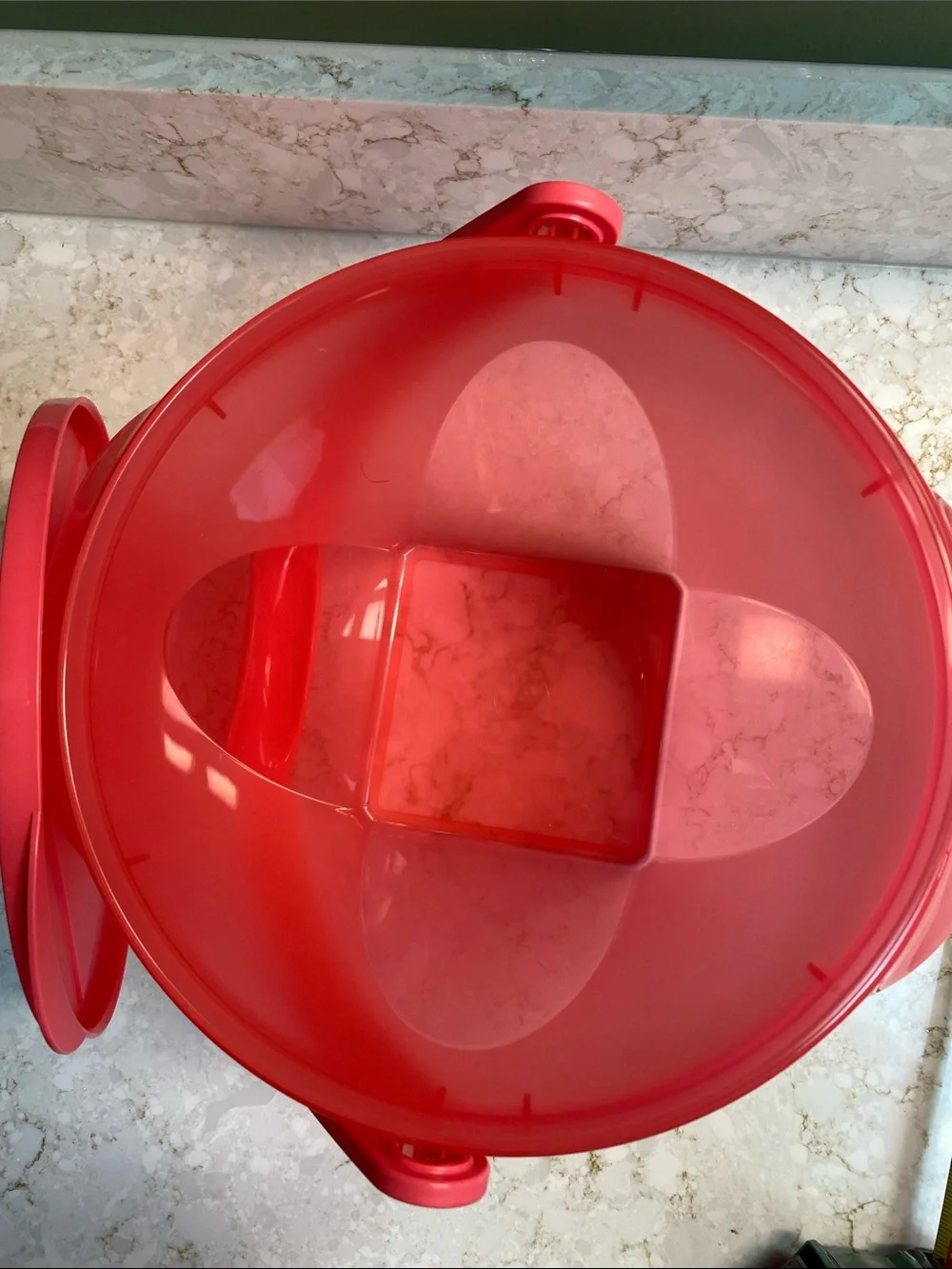 Tupperware Bright Coral Red Round Lid